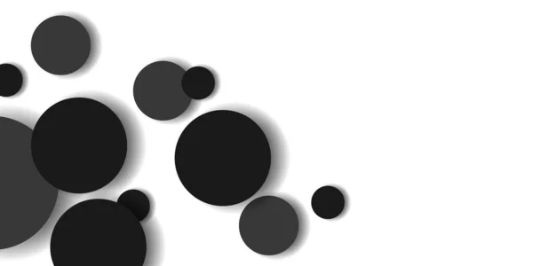 Moderne Abstrait Fond Blanc Avec Des Formes Rondes Noires Ombre — Image vectorielle