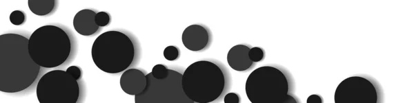 现代抽象的白色背景 黑色圆形和阴影 病媒Eps — 图库矢量图片