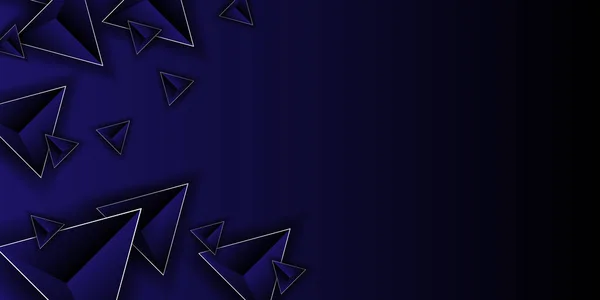 Patrón Triángulos Abstractos Triángulos Oscuros Lujo Sobre Fondo Azul Vector — Vector de stock