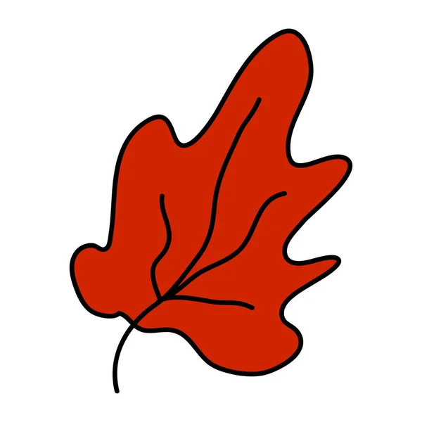 Autumn Leaf Cartoon Flat Style Vector Illustration Isolated White Background — Stock Vector