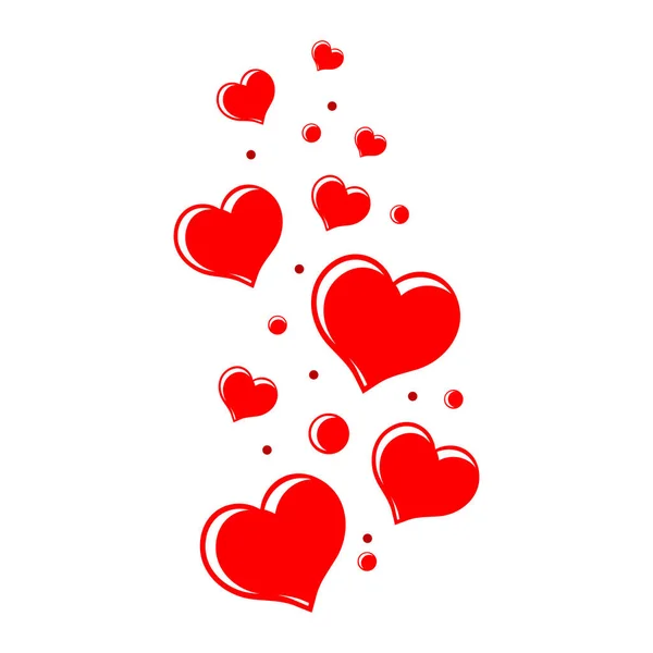 かわいい空飛ぶ心 デザインのための赤い空飛ぶ心イラスト バレンタインデーの装飾やクリップ 背景に独立したベクトル図 — ストックベクタ