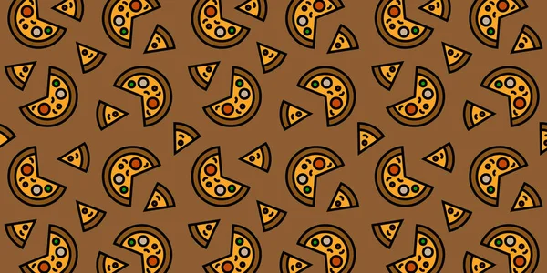 Πίτσα Σχέδιο Πίτσας Καφέ Φόντο Εικονογράφηση Διανύσματος Eps — Διανυσματικό Αρχείο