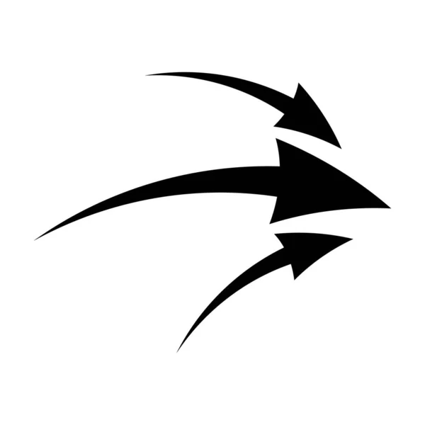 Flèche Noire Montrant Flux Air Icône Vectorielle Pour Conception Les — Image vectorielle