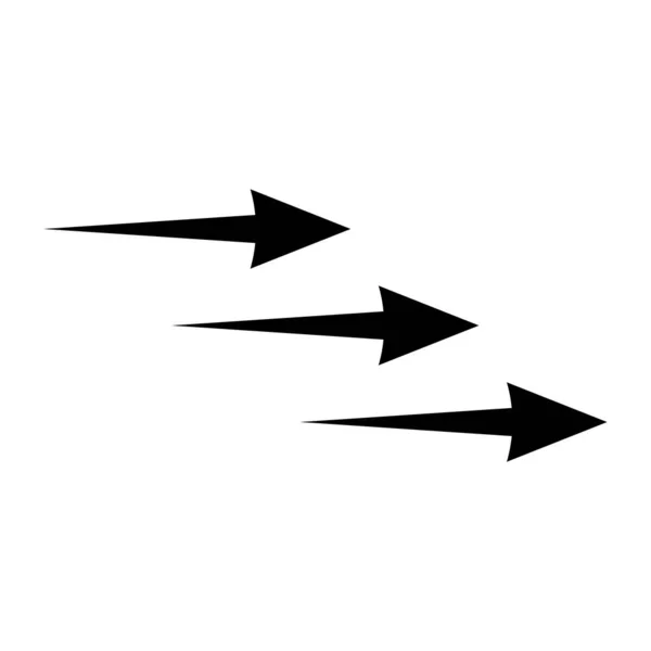 空気の流れを示す黒い矢印 白い背景に隔離された設計とアプリケーションのためのベクトルアイコン — ストックベクタ