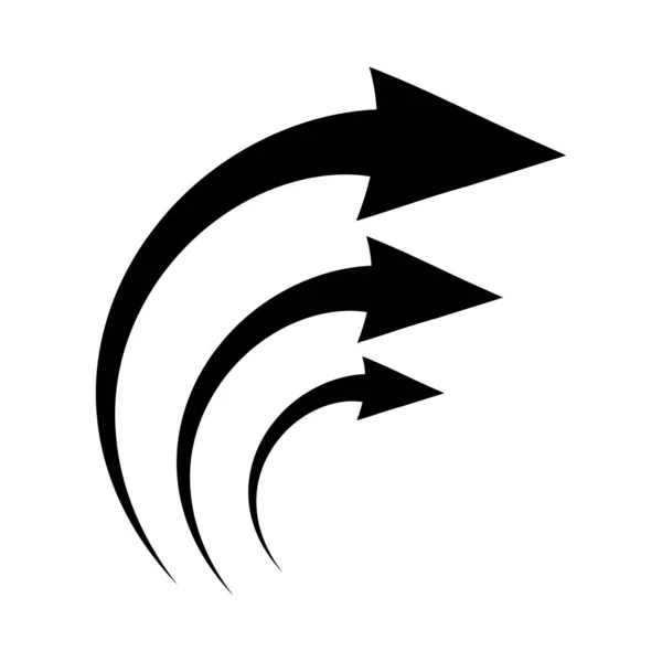 Flecha Negra Mostrando Flujo Aire Icono Vectorial Para Diseño Aplicaciones — Archivo Imágenes Vectoriales