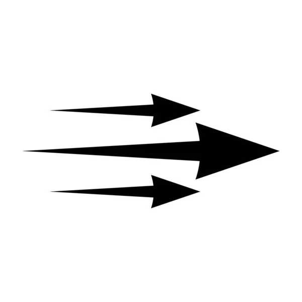 Flecha Negra Mostrando Flujo Aire Icono Vectorial Para Diseño Aplicaciones — Vector de stock