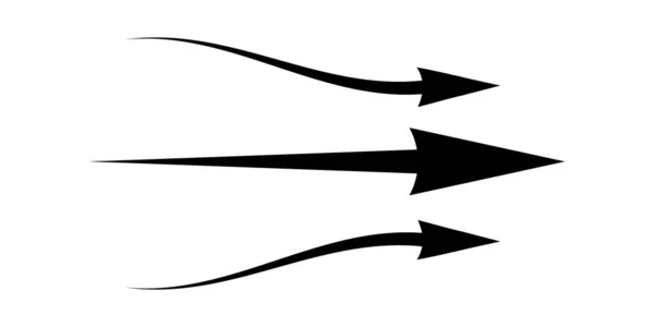 Flèche Noire Montrant Flux Air Icône Vectorielle Pour Conception Les — Image vectorielle