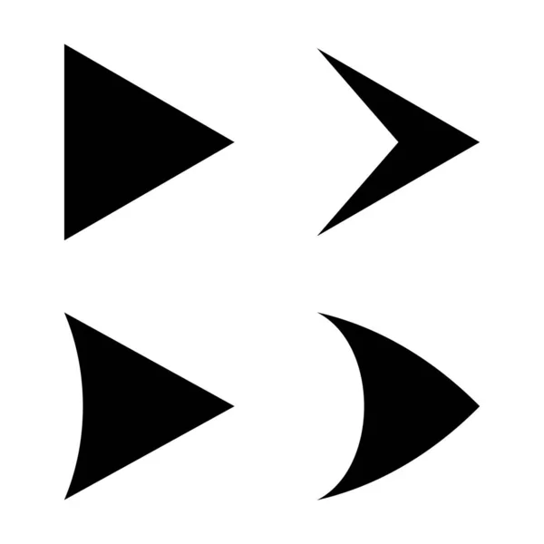 Conjunto Iconos Marca Flecha Signo Flecha Negra Vector Aislado Sobre — Archivo Imágenes Vectoriales