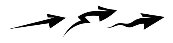 Набір Піктограм Стрілкою Сучасний Логотип Чорної Стріли Вектор Ізольовано Білому — стоковий вектор