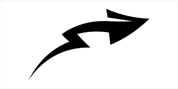 Pilmarksikonen Modern Svart Pil Logotyp Vektor Isolerad Vit Bakgrund — Stock vektor