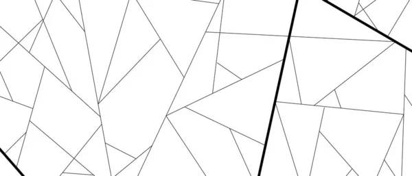 Белый Мозаичный Фон Абстрактные Черные Линии Создают Шаблон Многоугольников Белом — стоковый вектор