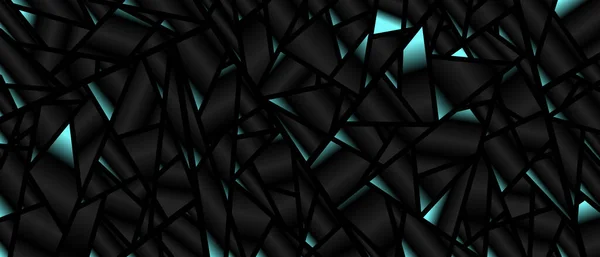 Dunkelschwarzer Mosaikhintergrund Abstrakter Schwarzer Hintergrund Mit Glühkristallen Moderne Schwarze Abstrakte — Stockvektor