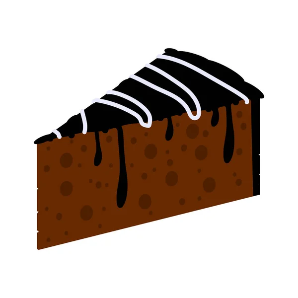 Tranche Gâteau Chocolat Dans Style Plat Gâteau Pour Design Les — Image vectorielle
