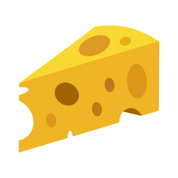 Švýcarský Sýr Ilustrace Plochém Stylu Trojúhelníkový Kousek Sýra Otvory Sýrová — Stockový vektor
