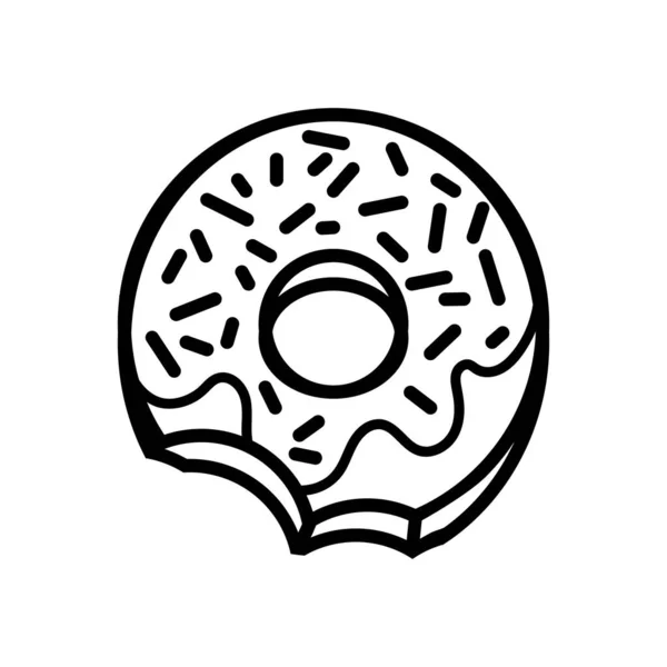 Icono Línea Donut Deliciosa Ilustración Alimentos Para Diseño Vector Aislado — Archivo Imágenes Vectoriales