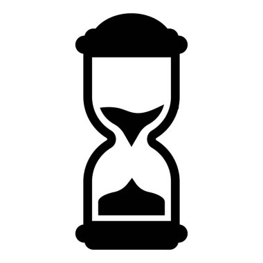 Kum saati ikonu. Kum saati sembolü. Vektör illüstrasyonu beyaz arkaplanda izole edildi.