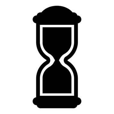 Kum saati ikonu. Kum saati sembolü. Vektör illüstrasyonu beyaz arkaplanda izole edildi.