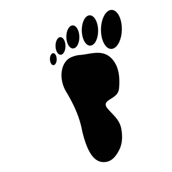 Black Human Footprint Vector Illustration Isolated White Background — Stock Vector