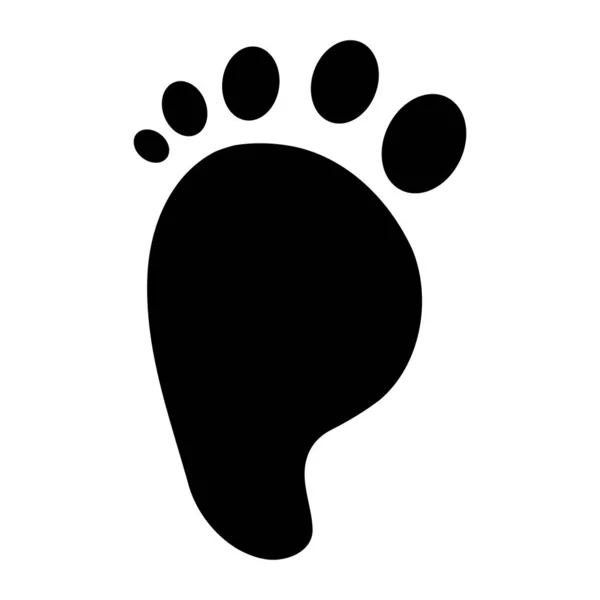 Schwarzer Menschlicher Fußabdruck Vektor Illustration Isoliert Auf Weißem Hintergrund — Stockvektor