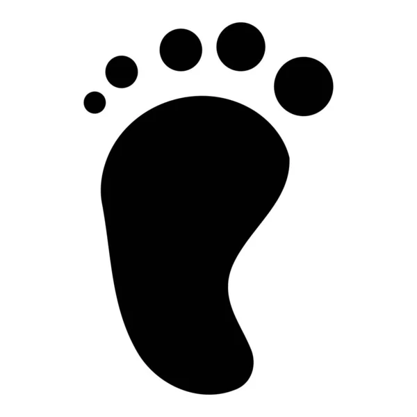Schwarzer Menschlicher Fußabdruck Vektor Illustration Isoliert Auf Weißem Hintergrund — Stockvektor