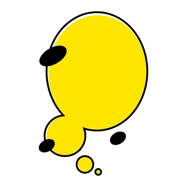 Empty Speech Bubble Memphis Style Modern Yellow Icons Web Mobile — Stock Vector