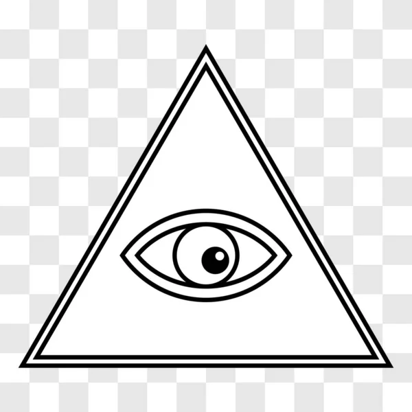 Всевидящий Глаз Глаз Треугольнике Векторная Иллюстрация Прозрачном Фоне — стоковый вектор