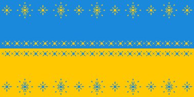 Soyut desenli güzel Ukrayna bayrağı. Vektör illüstrasyonu.