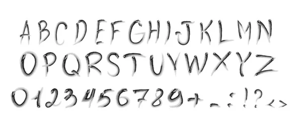 Шрифт Мазків Пензля Ручний Намальований Алфавіт Стилі Графіті Векторні Ілюстрації — стоковий вектор
