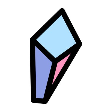 Renkli kristal, mücevher çizimi. Beyaz arkaplanda izole edilmiş vektör.