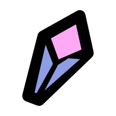 Renkli kristal, mücevher çizimi. Beyaz arkaplanda izole edilmiş vektör.