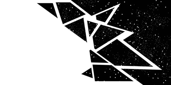 Abstrakter Hintergrund Mit Schwarz Weißen Gebrochenen Formen Moderne Dunkle Abstrakte — Stockvektor
