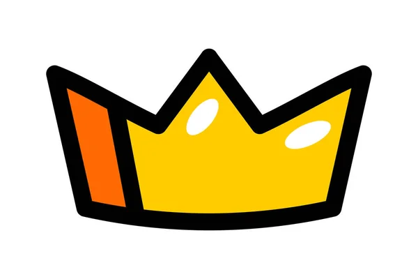 Cartoon Crown Flat Icon Logo Design Apps Vector Illustration Isolated — Stock Vector