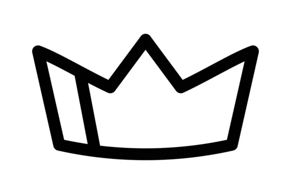 Иконка Коронной Линии Мультфильма Логотип Дизайна Приложений Векторная Иллюстрация Белом — стоковый вектор