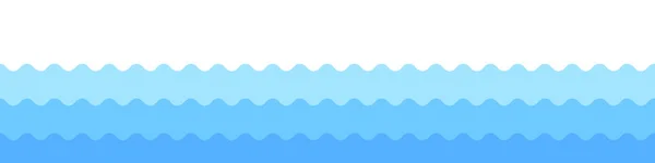 Μπλε Κύμα Στο Φόντο Διανυσματική Απεικόνιση Ωκεανού Επίπεδη Στυλ — Διανυσματικό Αρχείο