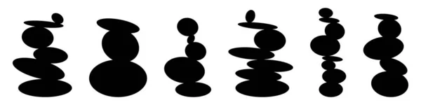 Stenen Balans Meditatie Concept Rock Balance Steen Illustratie Voor Spa — Stockvector