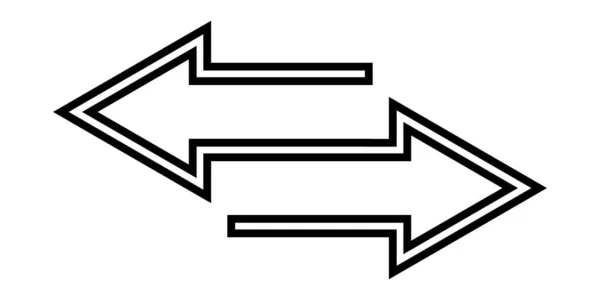 Izquierda Flecha Derecha Icono Icono Logotipo Flechas Transferencia Negra Signo — Archivo Imágenes Vectoriales