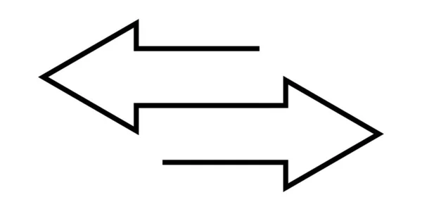 Αριστερό Δεξί Βέλος Εικονίδιο Μαύρο Εικονίδιο Βέλη Μεταφοράς Λογότυπο Βέλη — Διανυσματικό Αρχείο