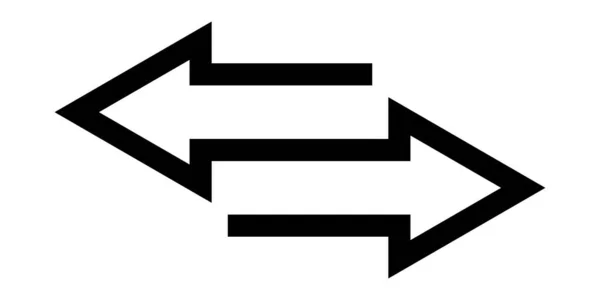 Izquierda Flecha Derecha Icono Icono Logotipo Flechas Transferencia Negra Signo — Vector de stock