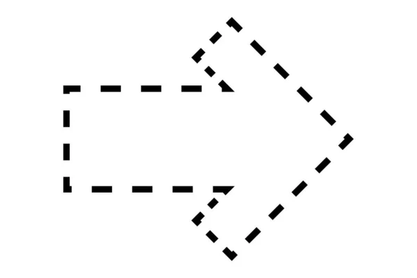 Icône Flèche Pointillée Vecteur Isolé Sur Fond Blanc — Image vectorielle