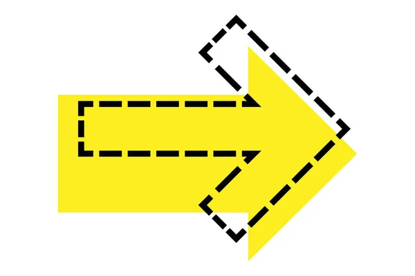 Icône Flèche Pointillée Vecteur Isolé Sur Fond Blanc — Image vectorielle