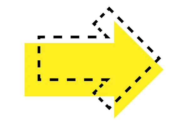 Gepunktetes Pfeil Symbol Vektor Isoliert Auf Weißem Hintergrund — Stockvektor
