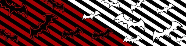 Fledermäuse Fliegen Auf Gestreiftem Gothic Hintergrund Fledermäuse Muster Für Halloween — Stockvektor
