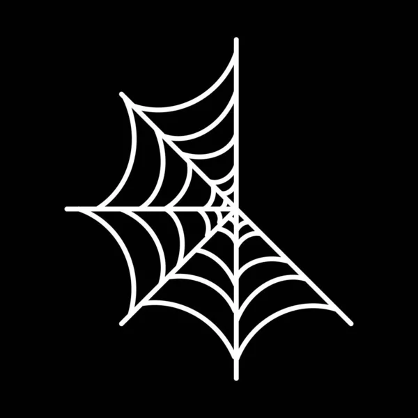 Vit Spindelnät För Halloween Design Spindelväv Ikonen Vektor Illustration Isolerad — Stock vektor