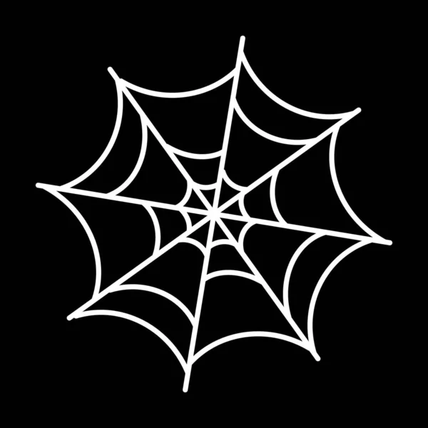 Cadılar Bayramı Tasarımı Için Beyaz Örümcek Ağı Örümcek Ağı Simgesi — Stok Vektör