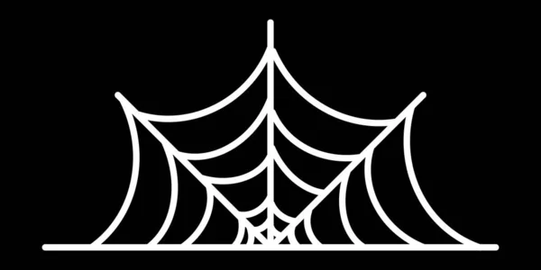 Белая Паутина Хэллоуина Дизайн Иконка Паутина Векторная Иллюстрация Черном Фоне — стоковый вектор