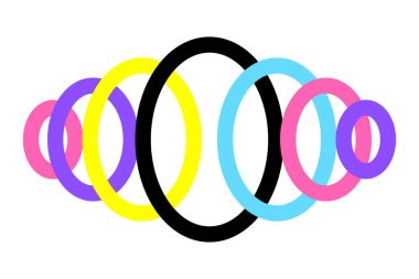 Soyut renkli spiral, logo ya da simge. Renkli oval modern tasarım figürü. Vektör illüstrasyonu beyaz arkaplanda izole edildi.