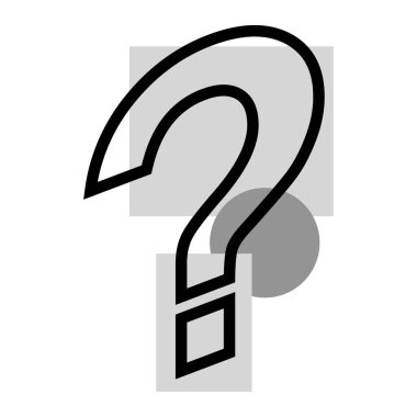 Soru işareti simgesi. Beyaz arka plan üzerinde izole vektör çizim.