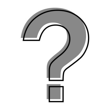 Soru işareti simgesi. Beyaz arka plan üzerinde izole vektör çizim.