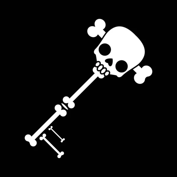 Key Skull Bones Halloween Design Horror Key Icon Vector Illustration — Stock Vector