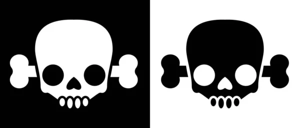 Signe Croisé Crâne Crânes Dessin Animé Style Plat Icônes Crâne — Image vectorielle